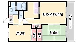 ミィーティア 2LDKの間取図画像