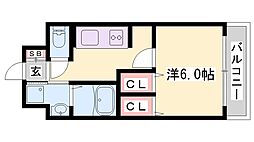 ブライトステージ 1Kの間取図画像