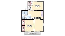 モントン 2LDKの間取図画像