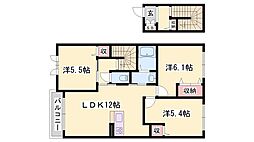 ヴィラーチェ尾上 3LDKの間取図画像