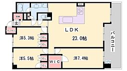 グラジオ姫路駅南インペリアル 3LDKの間取図画像