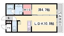 アビオス姫路駅東 1LDKの間取図画像