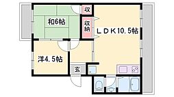 パークサイドハイツ 2LDKの間取図画像