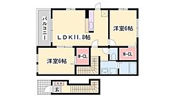 ローズミード・S1 2LDKの間取図画像