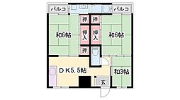 サンライズ高砂3号棟 3DKの間取図画像