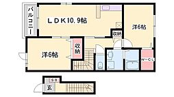 グランフレール2 2LDKの間取図画像