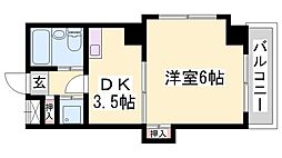 ベルトピア手柄2 1DKの間取図画像