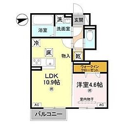 リアン平松A棟 1LDKの間取図画像