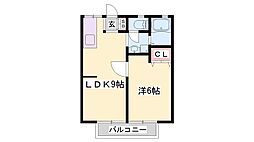 三浦ハイツ 1LDKの間取図画像