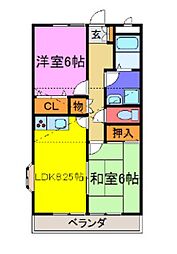 ピセアリー段 2LDKの間取図画像