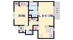 ユウハイツG 1LDKの間取図画像