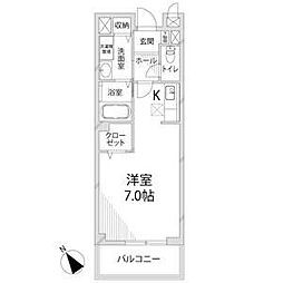スカイルーム南条 1Kの間取図画像