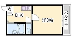 シャインコスモ 1DKの間取図画像