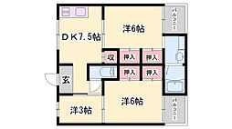 ヴィラナリー夢前 2SDKの間取図画像