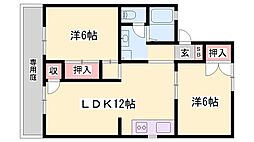 東山ハイツA棟 2LDKの間取図画像