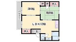ファミール安室東A棟 2LDKの間取図画像