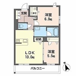 Seaside House 2LDKの間取図画像