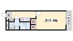 サウスウィンドウ 1Kの間取図画像