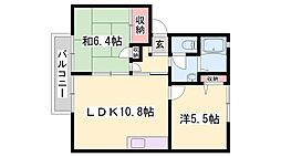 メゾンソレイユA棟 2LDKの間取図画像