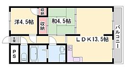 リープラス滝野社 2LDKの間取図画像