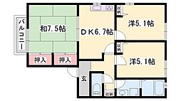 エスペランサ今市 3DKの間取図画像