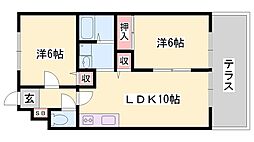 エスポワール雅 2LDKの間取図画像