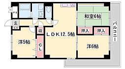 メゾン花北 3LDKの間取図画像