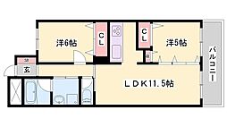 BLUE-S 2LDKの間取図画像