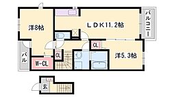 プレアデスA 2LDKの間取図画像