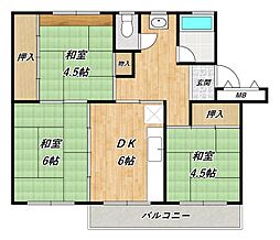 鈴蘭台第3住宅3号棟 3DKの間取図画像