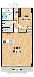 プラザ翠光 1LDKの間取図画像