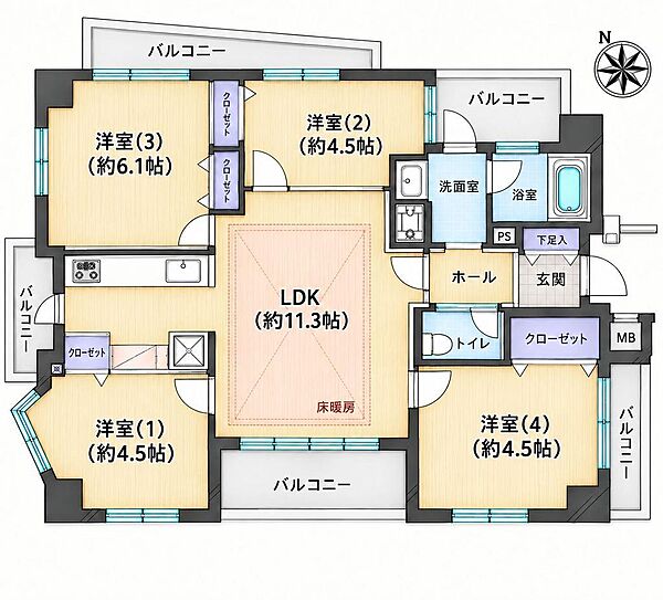 間取りを拡大表示