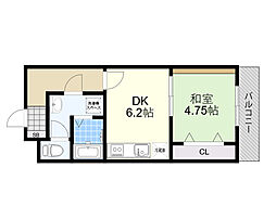 福山ビル 1DKの間取図画像