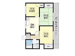 めぞんたきがわ 3DKの間取図画像
