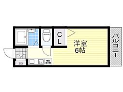 ブロッサムコート 1Kの間取図画像