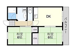 アーバンハイツ 2DKの間取図画像
