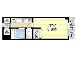 ラ・エスポワール 1Kの間取図画像
