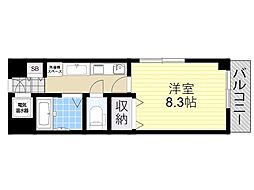 ラ・エスポワール 1Kの間取図画像