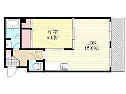 ハイツカーム 1LDKの間取図画像