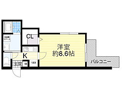 吹田市山手町4丁目マンション 1Kの間取図画像