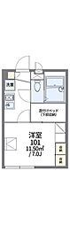 レオパレスKアンドS 1Kの間取図画像