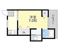 アンフィニィ・橋の内4 1Kの間取図画像