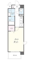 エスポアール1 1Kの間取図画像