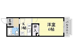 ブライトンヒルズ箕面 1Kの間取図画像