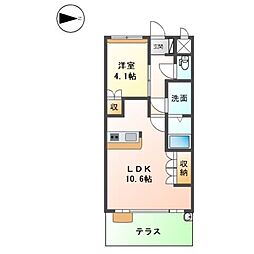 エスタジール 1LDKの間取図画像