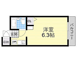 シャローム2 ワンルームの間取図画像