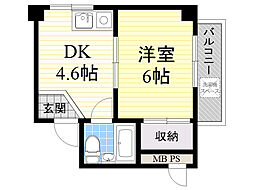 Avanti下穂積 1DKの間取図画像