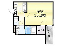 フジパレス瑞光駅東 1Kの間取図画像