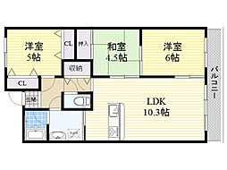 アバンティ千里 3LDKの間取図画像