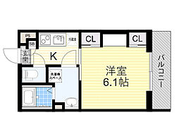 リブリ・末広 1Kの間取図画像